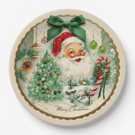 Nostalgischer Kitschmas Pappteller