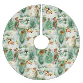 Nostalgischer Kitschmas Polyester Weihnachtsbaumdecke (Vorderseite)