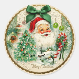 Nostalgischer Kitschmas Runder Aufkleber