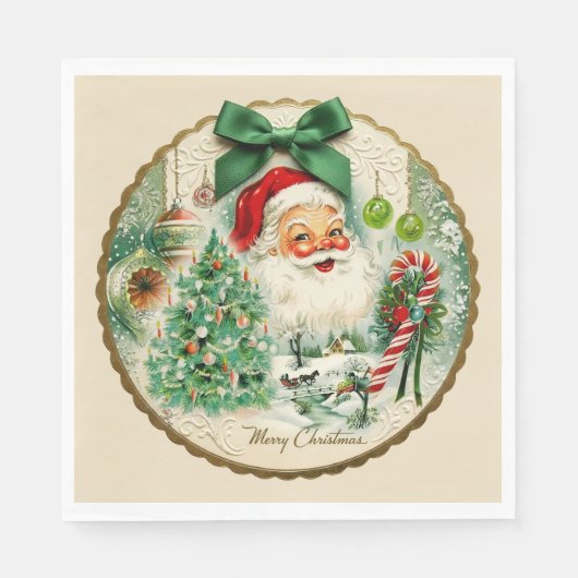 Nostalgischer Kitschmas  Serviette (Vorderseite)