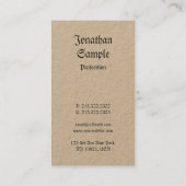 Nostalgischer Klassiker Vintag Real Kraft Vertical Visitenkarte (Rückseite)