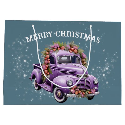 Nostalgischer LKW Große Geschenktüte (Rückseite)