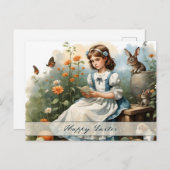 Nostalgischer OsterIdyll Feiertagspostkarte (Vorne/Hinten)
