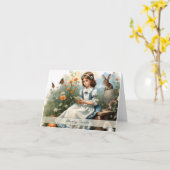 Nostalgischer OsterIdyll Karte (Gelbe Blume)