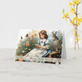 Nostalgischer OsterIdyll Karte (Gelbe Blume)