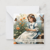 Nostalgischer OsterIdyll Mitteilungskarte (Vorderseite)