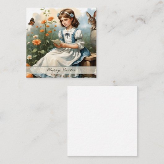 Nostalgischer OsterIdyll Mitteilungskarte (Vorne/Hinten)