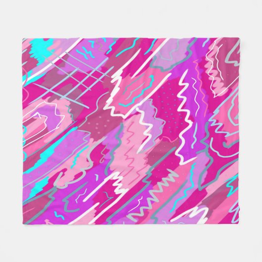 Nostalgischer Pop Kunst, Dichtung und Musik Fleecedecke (Vorderseite (Horizontal))