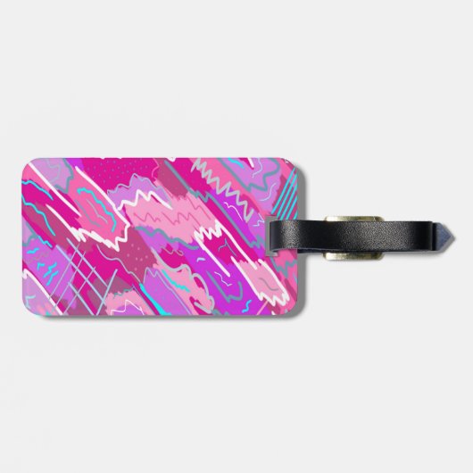 Nostalgischer Pop Kunst, Dichtung und Musik Gepäckanhänger (Rückseite horizontal)