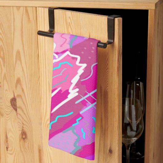 Nostalgischer Pop Kunst, Dichtung und Musik Geschirrtuch (Drittel gefaltet)