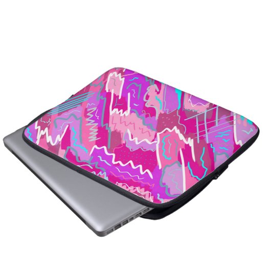 Nostalgischer Pop Kunst, Dichtung und Musik Laptopschutzhülle (Vorne Knopf)