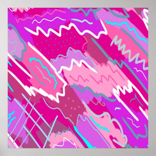 Nostalgischer Pop Kunst, Dichtung und Musik Poster (Vorne)