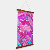 Nostalgischer Pop Kunst, Dichtung und Musik Wandteppich Mit Holzrahmen (Gewinkelt)