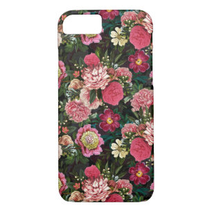 Nostalgischer Redouté Peonies Pattern schwarz Case-Mate iPhone Hülle
