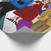 Nostalgischer Retro-Stil der 50er Jahre Geschenkpapier (Ecke)