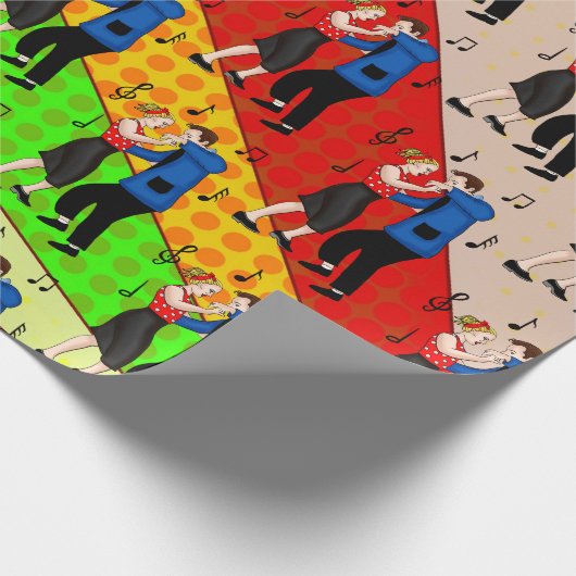 Nostalgischer Retro-Stil der 50er Jahre Geschenkpapier (Ecke)