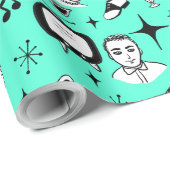 Nostalgischer Retro-Stil der 50er Jahre Geschenkpapier (Rolleneckpunkt)