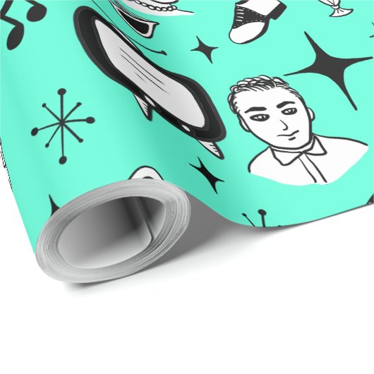 Nostalgischer Retro-Stil der 50er Jahre Geschenkpapier (Rolleneckpunkt)