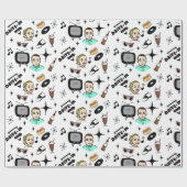 Nostalgischer Retro-Stil der 50er Jahre Geschenkpapier (Flach)