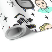 Nostalgischer Retro-Stil der 50er Jahre Geschenkpapier (Rolleneckpunkt)