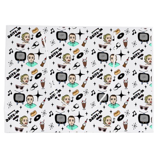 Nostalgischer Retro-Stil der 50er Jahre Große Geschenktüte (Rückseite)