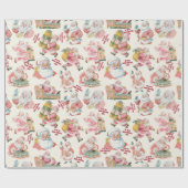 Nostalgischer Retro Weihnachten in Creme Geschenkpapier (Flach)