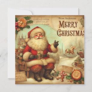 Nostalgischer Retro-Weihnachtsmann Frohe Weihnacht Feiertagskarte