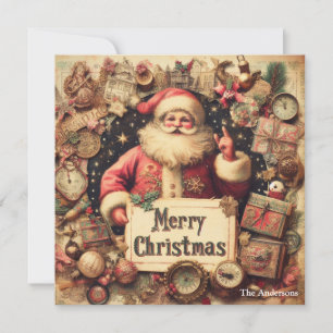 Nostalgischer Retro-Weihnachtsmann Frohe Weihnacht Feiertagskarte