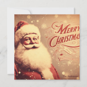 Nostalgischer Retro-Weihnachtsmann Frohe Weihnacht Feiertagskarte