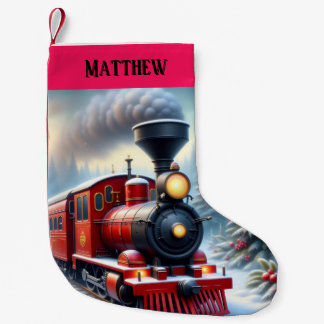 Nostalgischer Roter Zug Weihnachts-Strumpf Kleiner Weihnachtsstrumpf