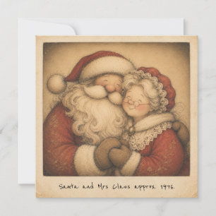 Nostalgischer Santa & Mrs Claus Retro-Foto Karte