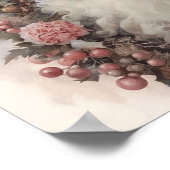 Nostalgischer schwarzer Weihnachtsmann mit rosa Bl Poster (Ecke)