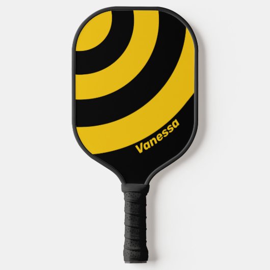 Nostalgischer Sicherheitsstreifen mit Name Pickleball Schläger (Vorderseite)