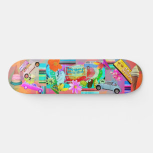 Nostalgischer Sommer für immer Montage Skateboard