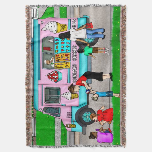 Nostalgischer Sommertag | Retro-Eiscreme-LKW Decke (Vorderseite Vertikal)