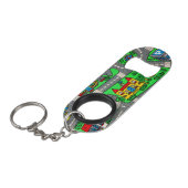 Nostalgischer Spur-Teppich der 90er Jahre nostalgi Mini Flaschenöffner (Vorderseite Schrägansicht)