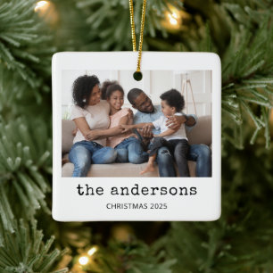 Nostalgischer Typ   Familienname und Foto Keramikornament