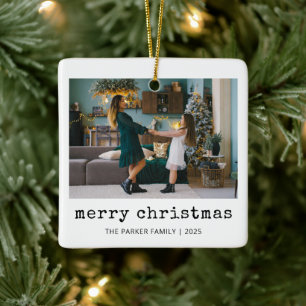 Nostalgischer Typ   Fröhliches Weihnachtsfamilienf Keramikornament
