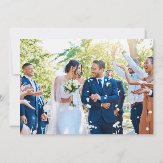 Nostalgischer Typ Vollblut und Foto Strip Wedding Dankeskarte (Rückseite)