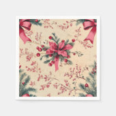 Nostalgischer Urlaub Pink Bows & Berries Découpage Serviette (Vorderseite)