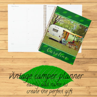 Nostalgischer Vintage-Camper fauler Sommerurlaub Planer