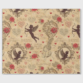 Nostalgischer Vintage-Cupid Valentinstag Liebe Geschenkpapier (Flach)