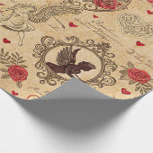 Nostalgischer Vintage-Cupid Valentinstag Liebe Geschenkpapier (Ecke)