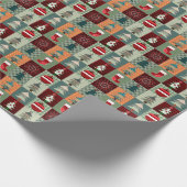 Nostalgischer vintage Ferien-Patchwork-Quilt Geschenkpapier (Ecke)