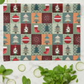 Nostalgischer vintage Ferien-Patchwork-Quilt Geschirrtuch (Gefaltet)