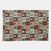 Nostalgischer vintage Ferien-Patchwork-Quilt Geschirrtuch (Horizontal)