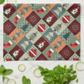 Nostalgischer vintage Ferien-Patchwork-Quilt Handtuch (Gefaltet)