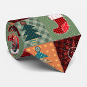 Nostalgischer vintage Ferien-Patchwork-Quilt Krawatte (Gerollt)