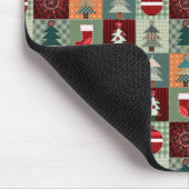 Nostalgischer vintage Ferien-Patchwork-Quilt Mousepad (Ecke)