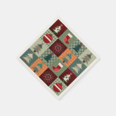 Nostalgischer vintage Ferien-Patchwork-Quilt Serviette (Ecke)